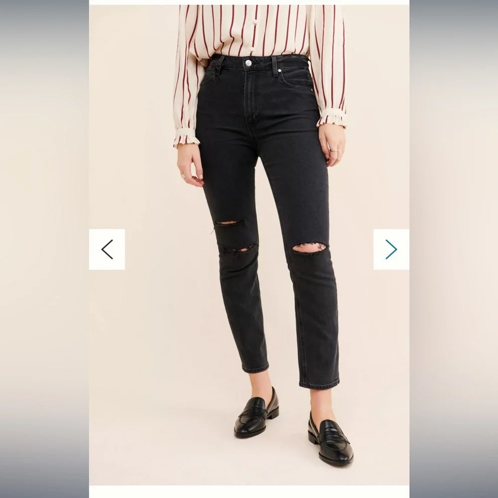 PAIGE Sarah High-Rise Slim Jeans size 27 in black